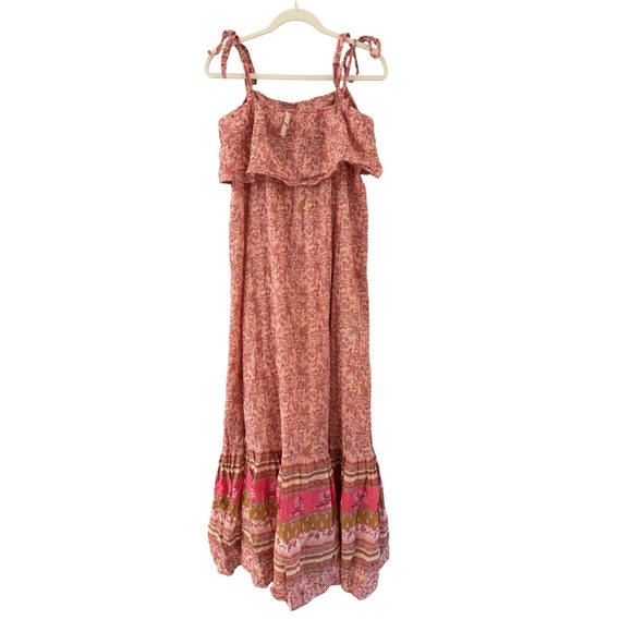 FREE PEOPLE Tangier Babydoll Tiered Sundress Maxi Dress, Size L NWT - Picture 4 of 12